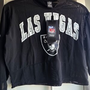 NFL Team Apparel Las Vegas Raiders Black Cropped Crew